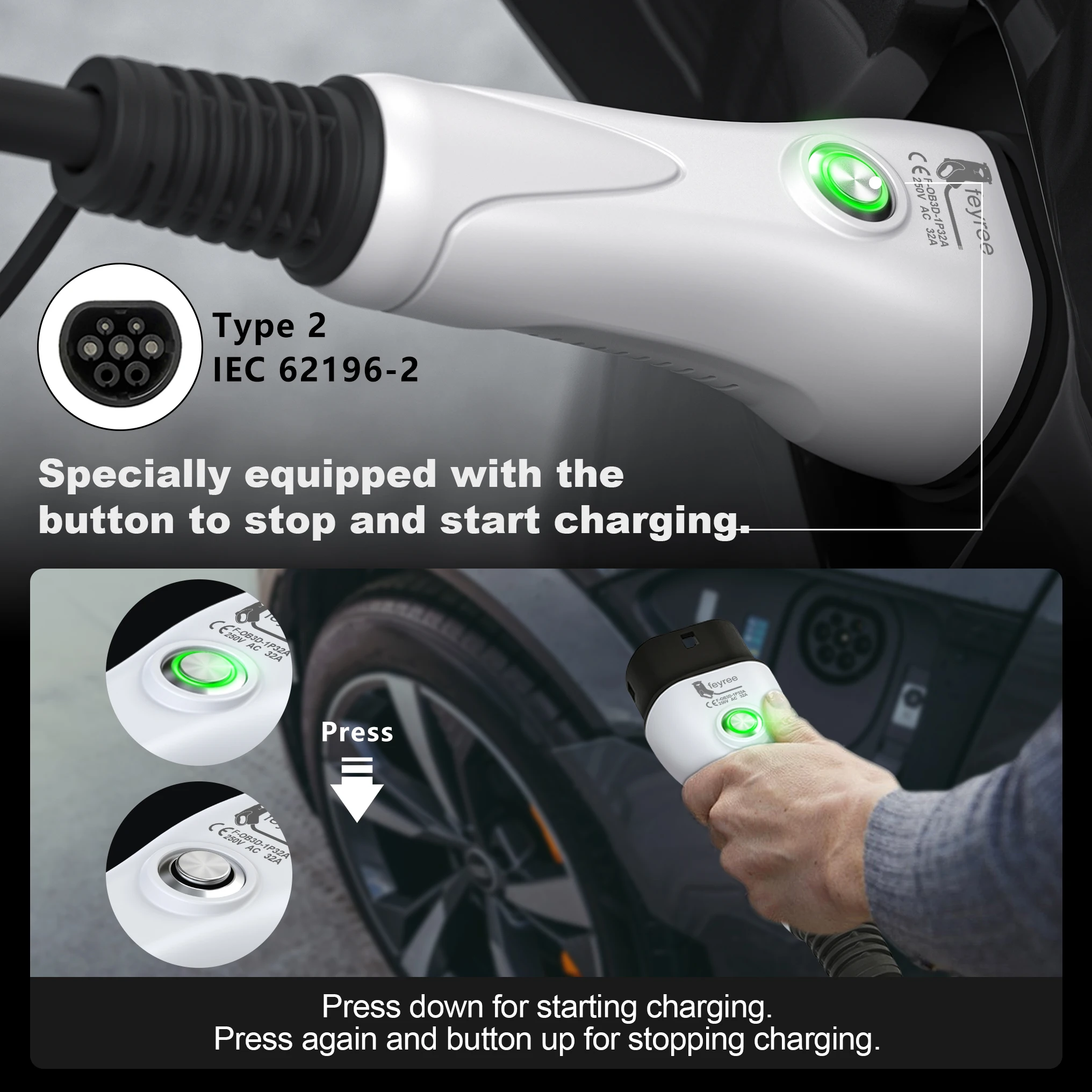 Smart Home Outdoor - feyree EV Charger Type2 / Type1