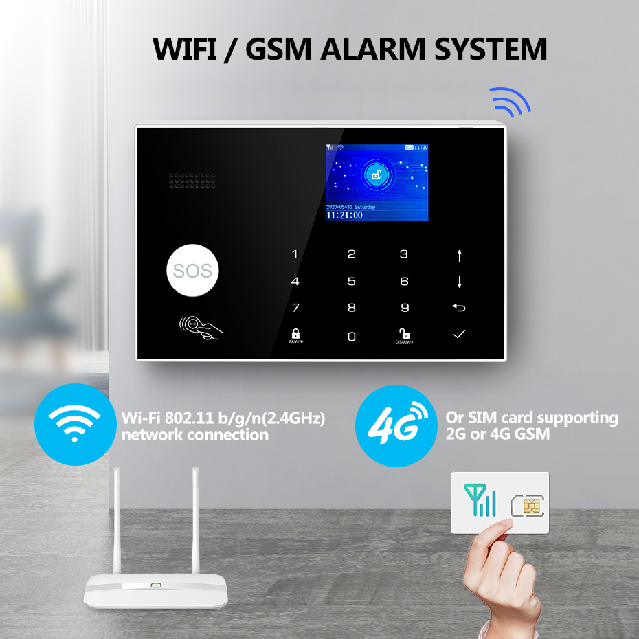 KERUI G34 4G WIFI Alarm System - Smart Home Keyboard 评论和价格