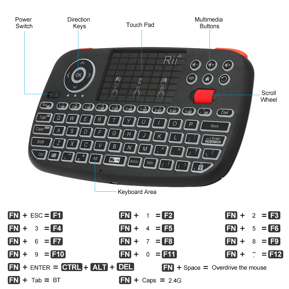 Rii I4 Mini BT Wireless Keyboa - Smart Home Keyboard 评论和价格