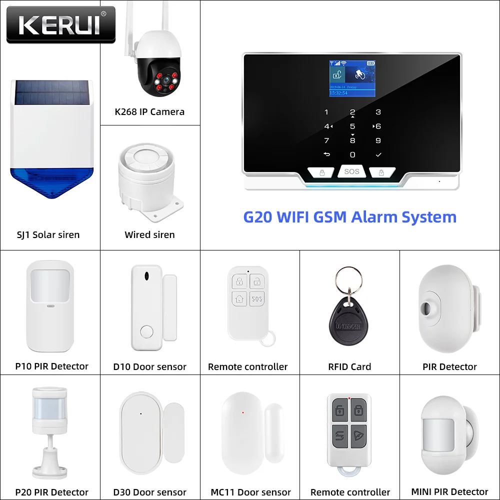 KERUI G20 WIFI GSM Alarm Panel - Smart Home Keyboard 评论和价格